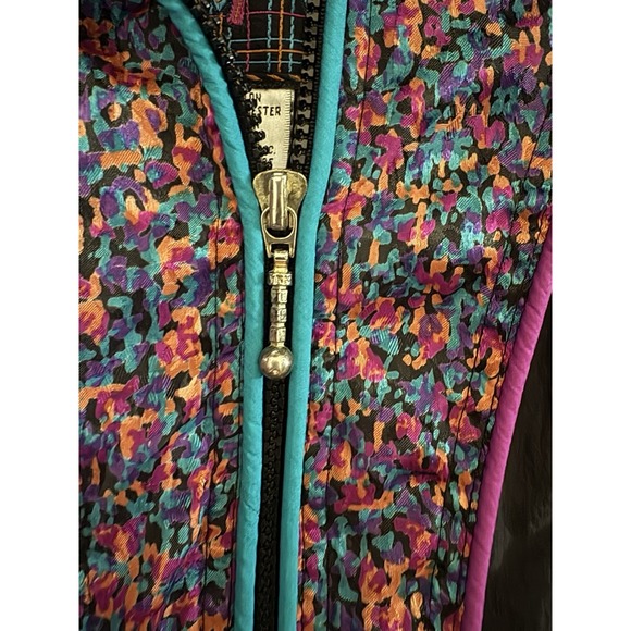 Vintage East West Jacket Women S Floral Nylon Windbreaker Full Zip 80s 90s - Picture 3 of 5